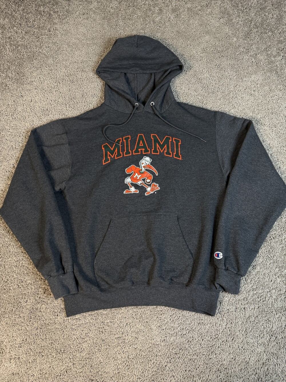 Miami Hurricanes Sweatshirt Mens M Gray NCAA Football Champion Team Apparel